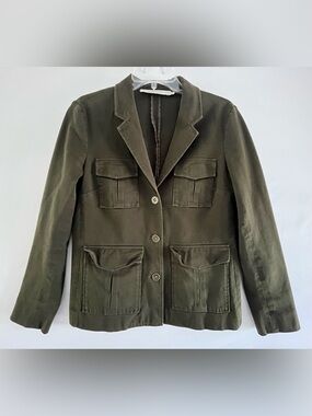 Contemporaine Olive Utility Safari Military Blazer 8